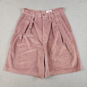 Vtg High Waisted Pleated Corduroy Shorts Womens/Jr's 13 Rose Gold Bareback 80's